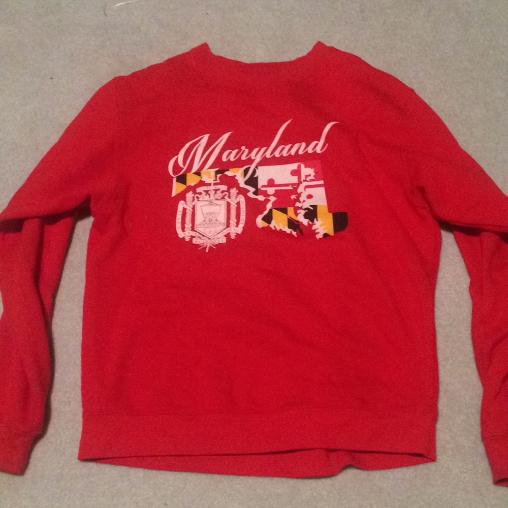 Red Maryland-themed Crewneck Sweatshirt